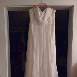 David's bridal strapless wedding gown